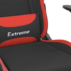 Greatstore Herní židle s podnožkou černá a červená textil