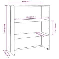 Greatstore Nástavec na komodu bílý 85 x 35 x 100 cm masivní borovice