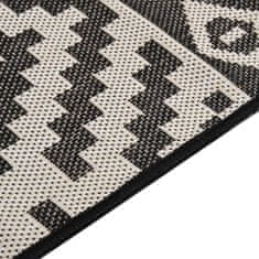 Greatstore Venkovní hladce tkaný koberec 160x230 cm černé pruhy