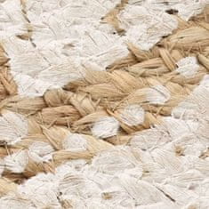 Vidaxl Kusový koberec pletený juta s potiskem 240 cm kulatý