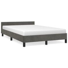 shumee Rám postele s čelem tmavě šedý 120 x 190 cm samet