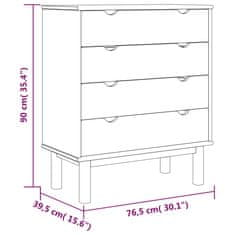 Vidaxl Zásuvková komoda hnědá a šedá 76,5x39,5x90 cm masivní borovice