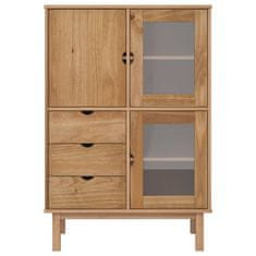 Greatstore Skříň highboard 85 x 43 x 125 cm masivní borové dřevo