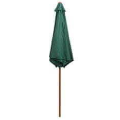 Greatstore Slunečník s dřevěnou tyčí, 270x270 cm, zelený