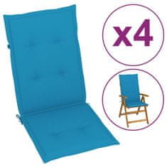 Vidaxl Polstry na zahradní židle 4 ks modré 120 x 50 x 3 cm
