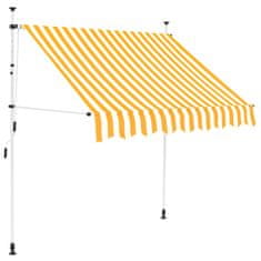 Vidaxl Ručně zatahovací markýza 150 cm žluto-bílé pruhy