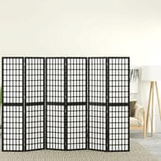 Vidaxl vidaXL skládací zástěna 6 panelů, japonský styl, 240x170 cm, černá