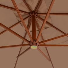 Vidaxl Konzolový slunečník s dřevěnou tyčí 400 x 300 cm barva taupe