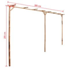 Greatstore Pergola, bambus, 385x40x205 cm