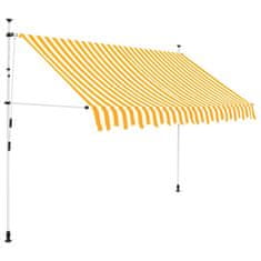 Vidaxl Ručně zatahovací markýza 250 cm žluto-bílé pruhy