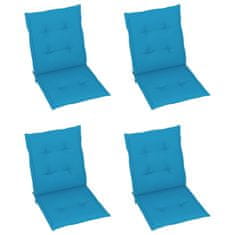 Petromila Podušky na židli nízké opěradlo 4 ks modré 100x50x3 cm oxford