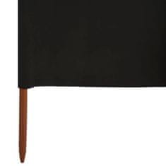 Greatstore 5dílná zástěna proti větru látková 600 x 80 cm černá