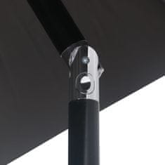 Vidaxl Zahradní slunečník s kovovou tyčí 300 x 200 cm černý