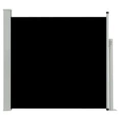 Greatstore Zatahovací boční markýza/zástěna na terasu 170 x 300 cm černá