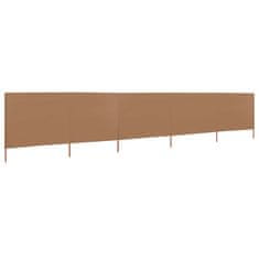 Greatstore 5dílná zástěna proti větru látková 600 x 80 cm taupe