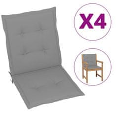 Vidaxl Polstry na zahradní židle 4 ks šedé 100 x 50 x 4 cm