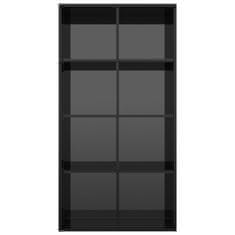 Greatstore Knihovna/příborník černá vysoký lesk 66x30x130 cm dřevotříska