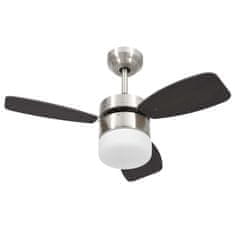 Greatstore Stropní ventilátor světlo a dálkový ovladač 76 cm tmavě hnědý