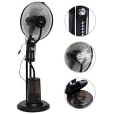 Greatstore Stojanový mlhový ventilátor 3 rychlosti foukání černý