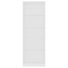 Greatstore Knihovna s 5 policemi bílá 60 x 24 x 175 cm dřevotříska