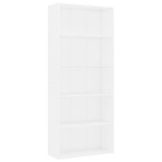 Vidaxl 5patrová knihovna bílá 80 x 30 x 189 cm dřevotříska