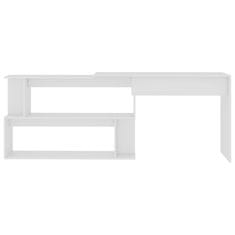 Vidaxl Rohový psací stůl bílý 200 x 50 x 76 cm dřevotříska
