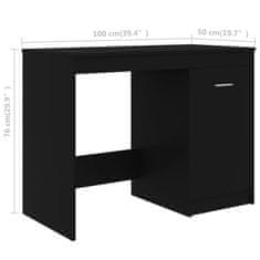 Vidaxl Psací stůl černý 100 x 50 x 76 cm dřevotříska