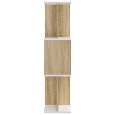 Greatstore Knihovna/dělící stěna bílá a dub sonoma 80x24x96 cm dřevotříska