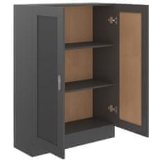 Greatstore Knihovna šedá s vysokým leskem 82,5 x 30,5 x 115 cm dřevotříska