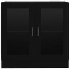Greatstore Prosklená skříň černá 82,5 x 30,5 x 80 cm dřevotříska