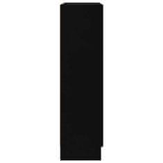 Greatstore Prosklená skříň černá 82,5 x 30,5 x 115 cm dřevotříska