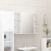 Greatstore Koupelnová skříňka zrcadlo lesklá bílá 80x20,5x64cm dřevotříska
