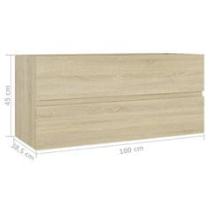 Vidaxl Skříňka pod umyvadlo dub sonoma 100 x 38,5 x 45 cm dřevotříska