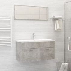 Vidaxl 2dílný set koupelnového nábytku betonově šedý dřevotříska