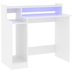 Vidaxl Psací stůl s LED světly bílý 97 x 90 x 45 cm kompozitní dřevo