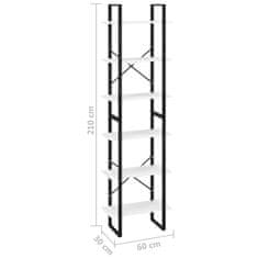 Vidaxl Úložný regál bílý 60 x 30 x 210 cm kompozitní dřevo