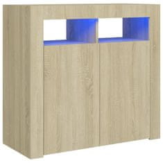 Greatstore Příborník s LED osvětlením dub sonoma 80 x 35 x 75 cm