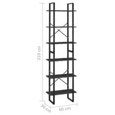 Vidaxl Skladové regály 2 ks černé 60 x 30 x 210 cm dřevotříska