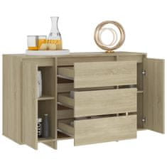 Greatstore Příborník se 3 zásuvkami dub sonoma 120x41x75 cm dřevotříska