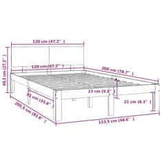Vidaxl Rám postele masivní borovice 120 x 200 cm