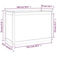 Greatstore Zahradní truhlík 100 x 50 x 70 cm masivní borovice