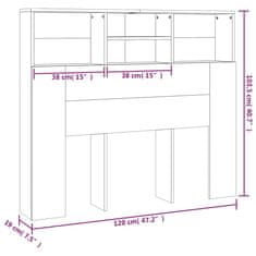 Greatstore Čelo postele s úložným prostorem bílé 120 x 19 x 103,5 cm