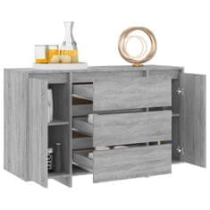 Greatstore Příborník se 3 zásuvkami šedý sonoma 120x41x75 cm dřevotříska