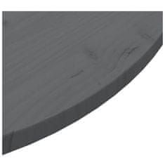 Greatstore Stolní deska šedá Ø 90 x 2,5 cm masivní borové dřevo