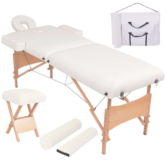 Vidaxl 2zónový skládací masážní stůl a stolička tloušťka 10 cm