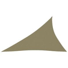 Greatstore Stínící plachta oxfordská látka trojúhelníková 4x5x6,4 m béžová