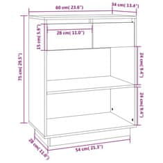 Vidaxl Konzolová skříňka medově hnědá 60x34x75 cm masivní borové dřevo