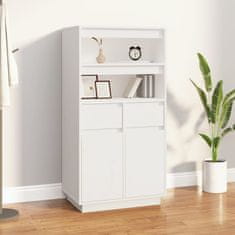 Vidaxl Skříň highboard bílá 60 x 40 x 116,5 cm masivní borové dřevo