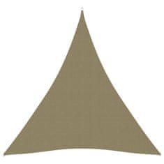 Greatstore Stínící plachta oxfordská látka trojúhelníková 5x6x6 m béžová