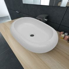 Vidaxl vidaXL Luxusní keramické umyvadlo Oval White 63 x 42 cm